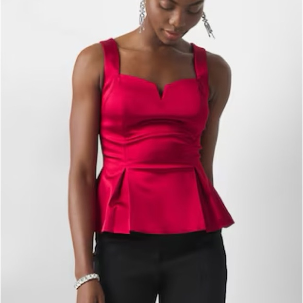 white house black market pleated burgundy top